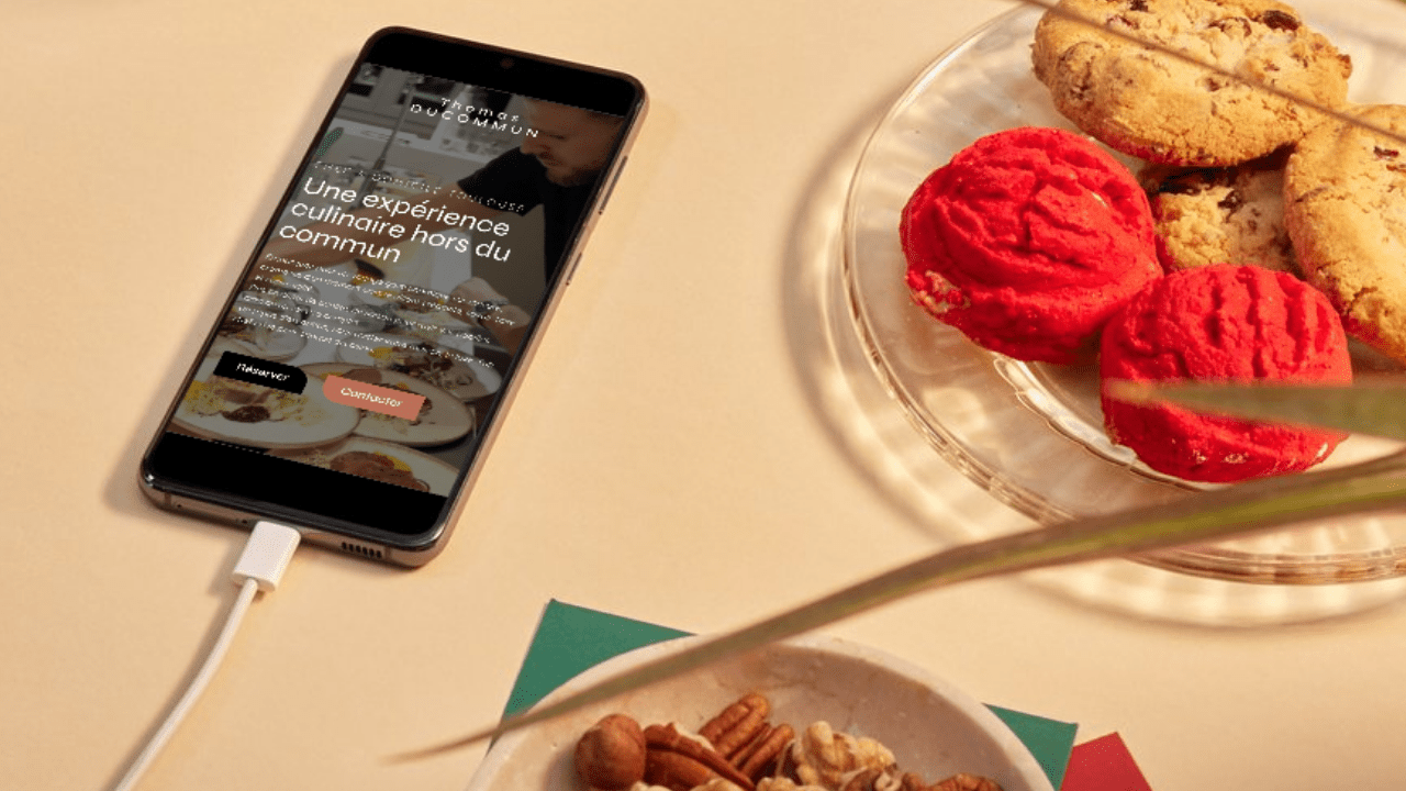 vue smartphone site web one page chef à domicile toulouse
