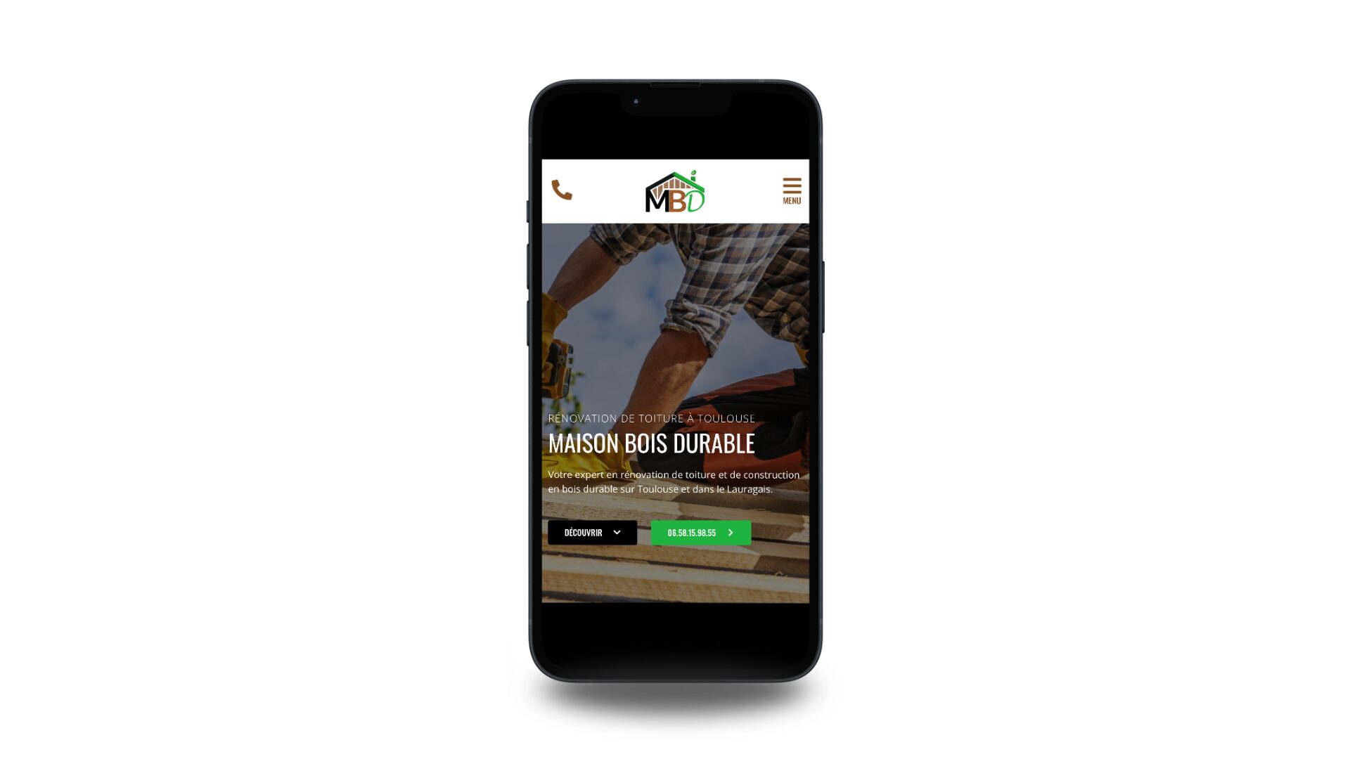 vue smartphone création site web artisan toulouse