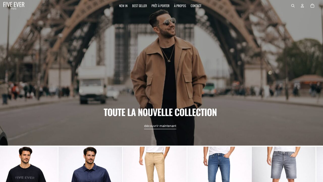 création site web shopify toulouse five ever paris