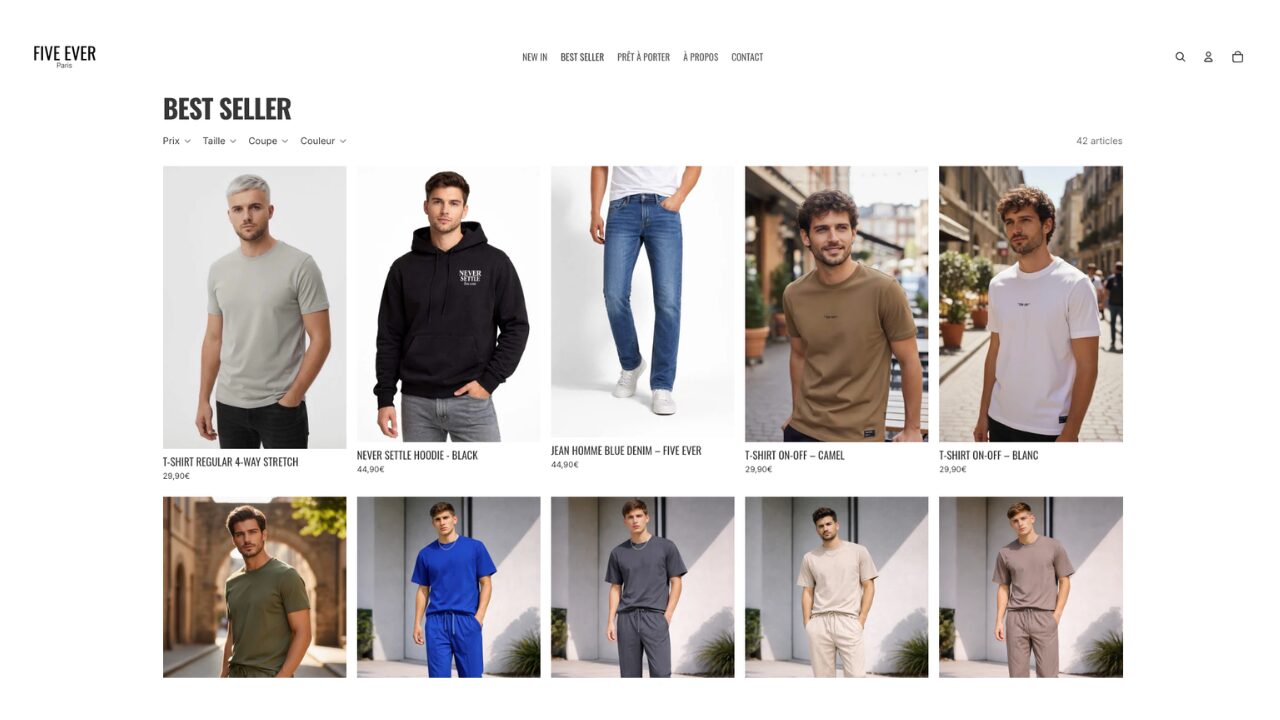 création site web shopify toulouse five ever paris